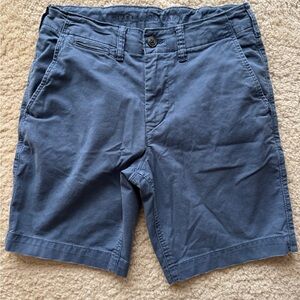 American Eagle Outfitters Men's Slate Blue Flat Front Shorts
